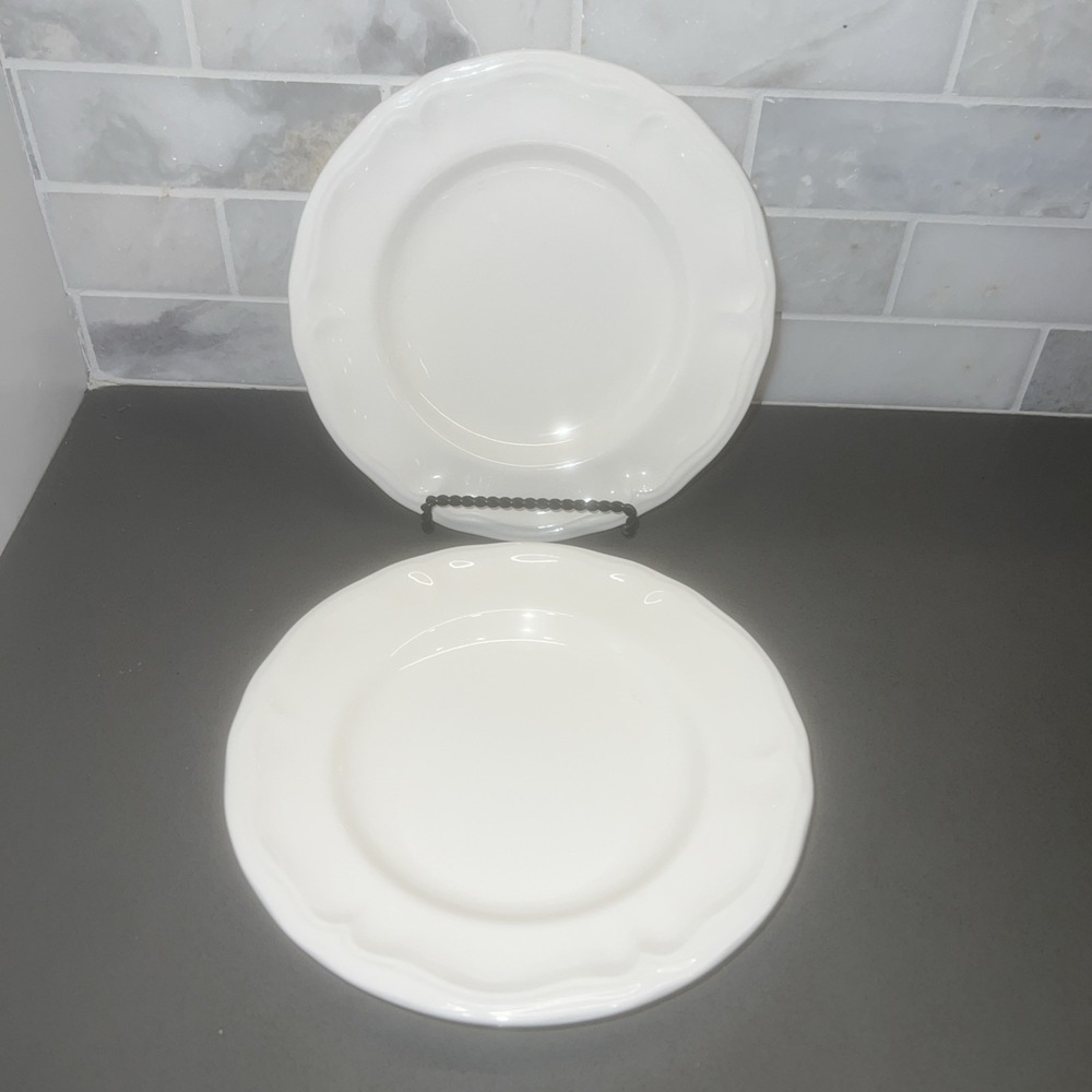 2 Yamaka Kentshire Japan bread/salad Plate Vintage Cream/Bone/White at-7053